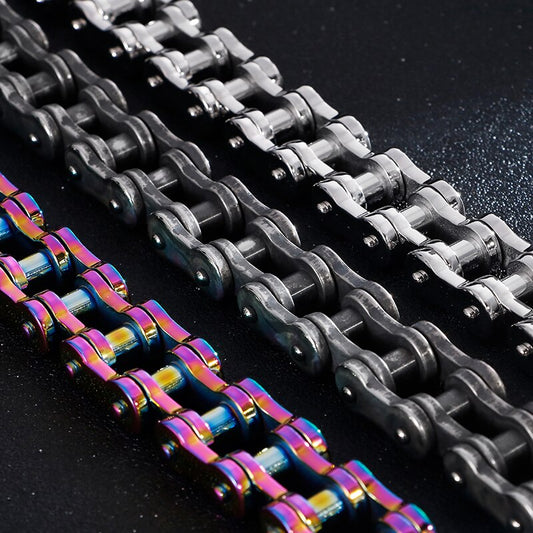Solid Steel Biker Wide Chain Mens Bracelet