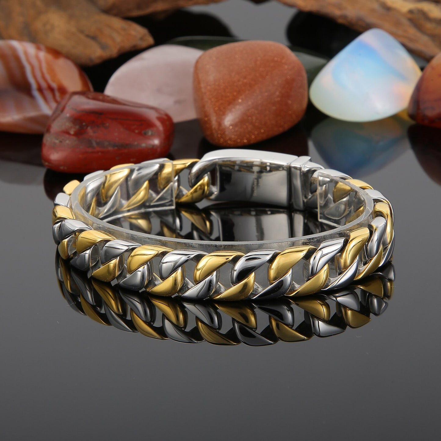 Narrow Cuban Chain Mens Bracelet
