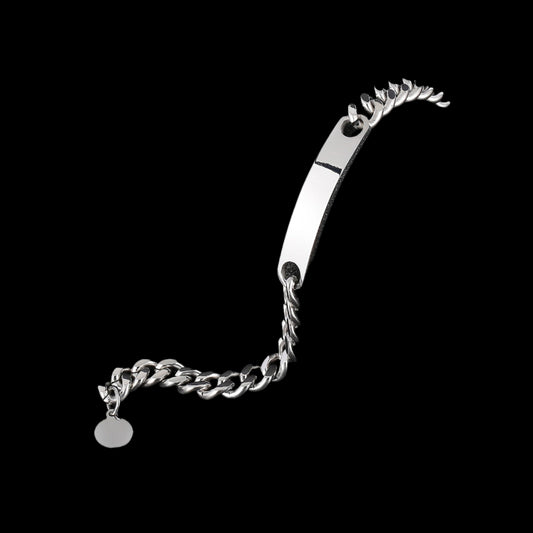 Engraving Bar Bold Cuban Link Bracelet