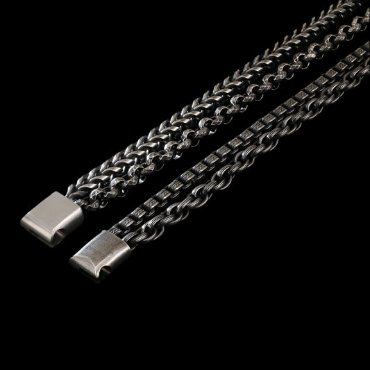 Ancient Smith Dual Layer Box Chain Mens Bracelet