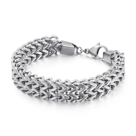 Woven Steel Chain Mens Bracelet