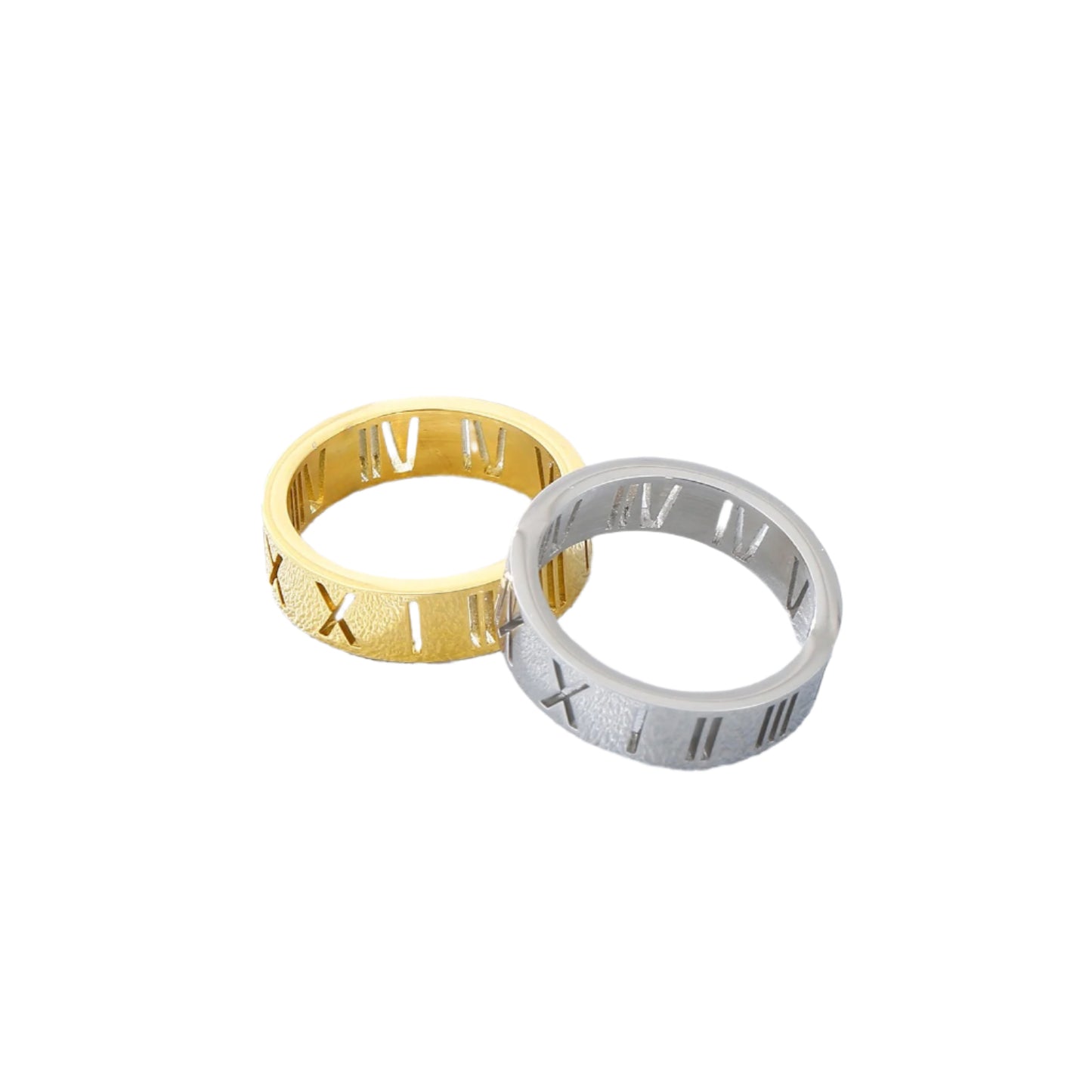 Roman Numerals Titanium Steel Ring
