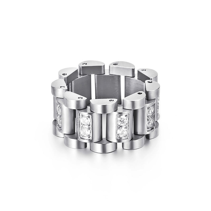 Zircon Watch Chain Ring