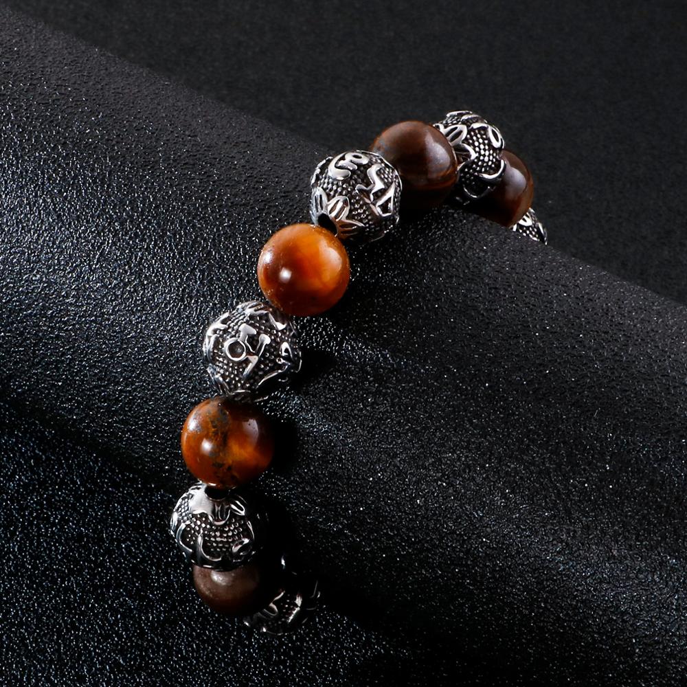 Tiger Eye Bead Mens Bracelet