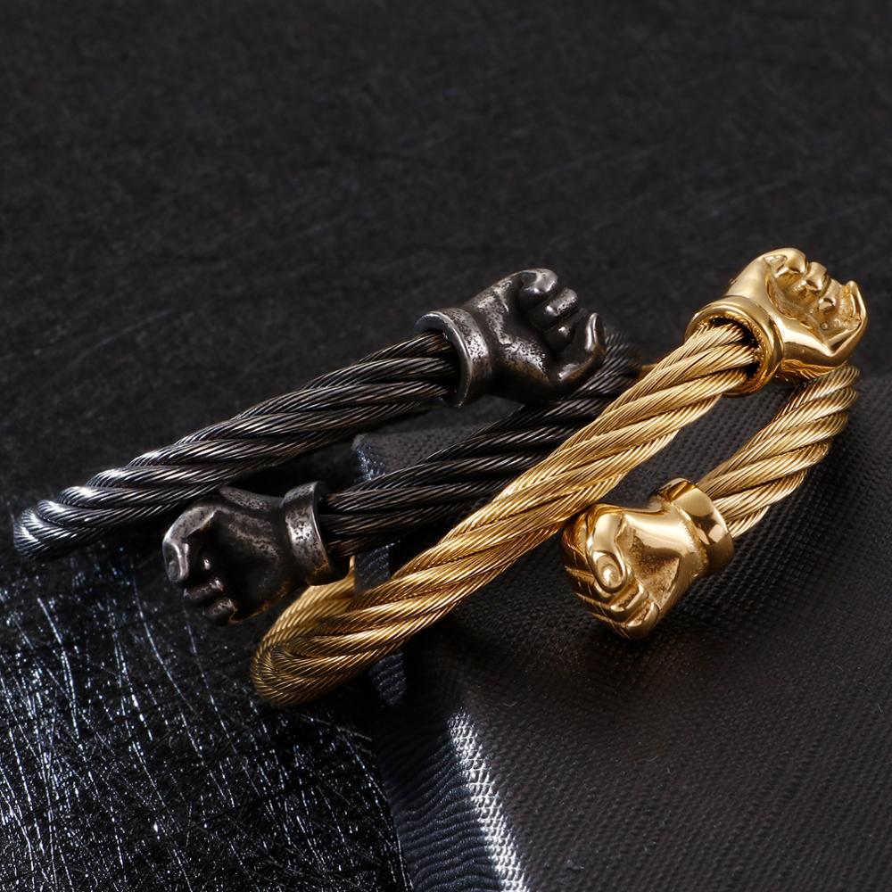 Closed Fists Bangle Bracelet