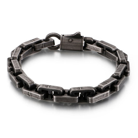 Vintage Industrial Link Block Chain Mens Bracelet