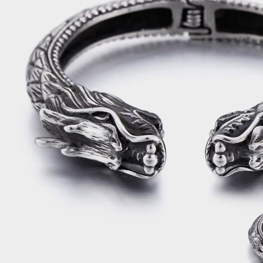 Eternal Dragon Hinged Steel Bracelet