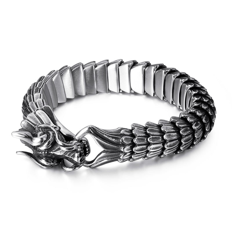 Asian Dragon Ouroboros Mens Bracelet