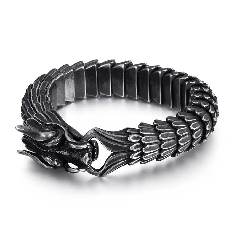 Asian Dragon Ouroboros Mens Bracelet