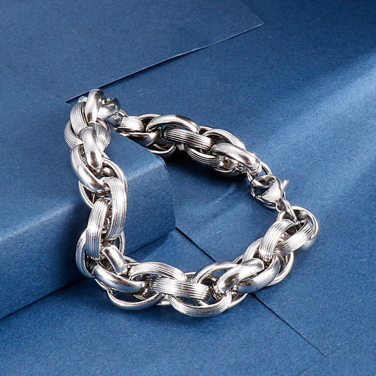 Double Twist Link Anchor Chain Bracelet