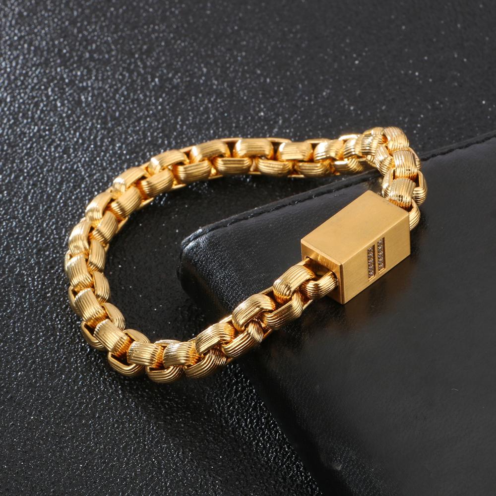 Retro Roll Chain Beaded Hip Hop Mens Bracelet