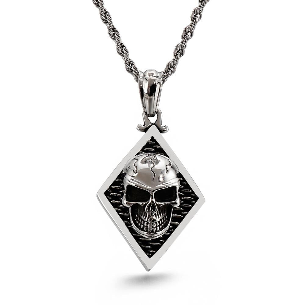Heavy Skull Pendant Necklace