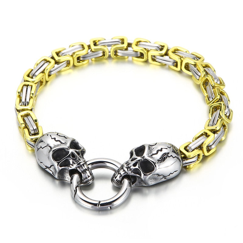7 Colors Skull Byzantine Chain Mens Bracelet