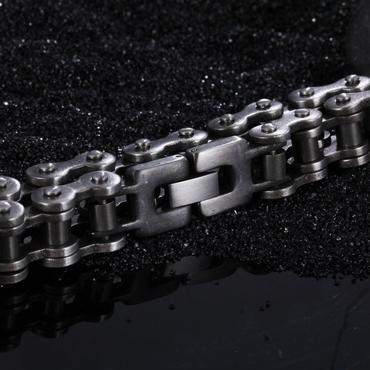 Gunmetal Biker Chain Bracelets