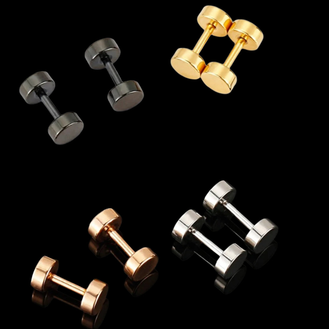 Hand Weight Barbell Stud Earrings