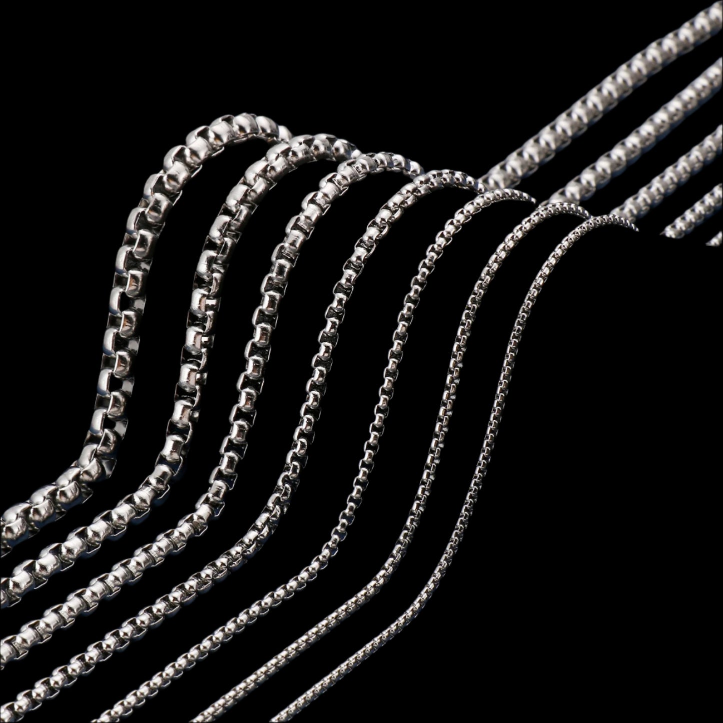 Small Gauge Stainless Steel Square Link Box Chain Necklace