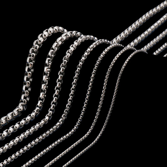 Small Gauge Stainless Steel Square Link Box Chain Necklace