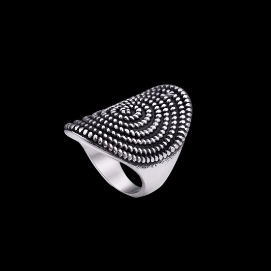 Spiral Signet Mens Ring