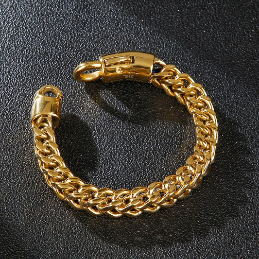 Dual Strand Wheat Link High Polish Bracelet