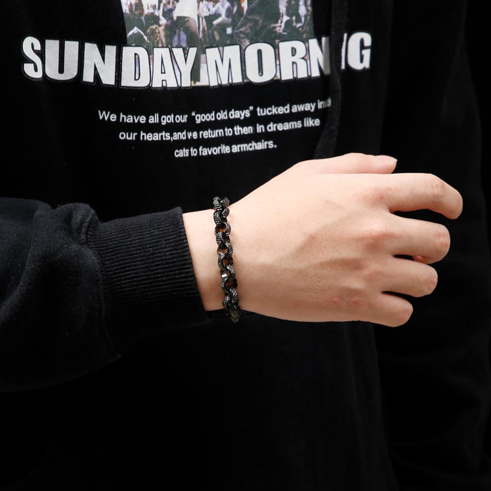 Round Link Mens Bracelet