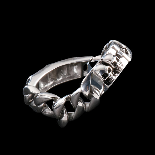 King's Skull Cuban Link Mens Bracelet