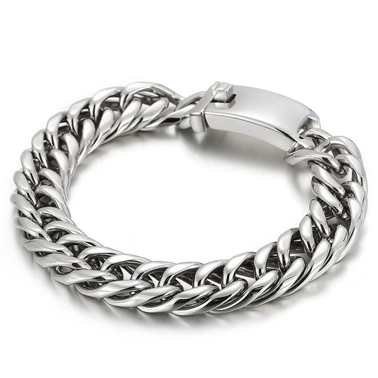 Slide Chain High Polish Mens Bracelet