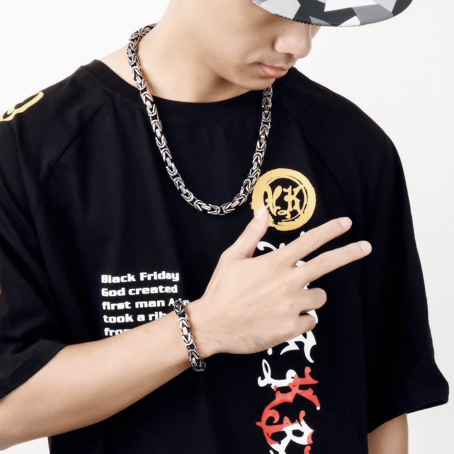 Renaissance Byzantine Chain Necklace and Bracelet