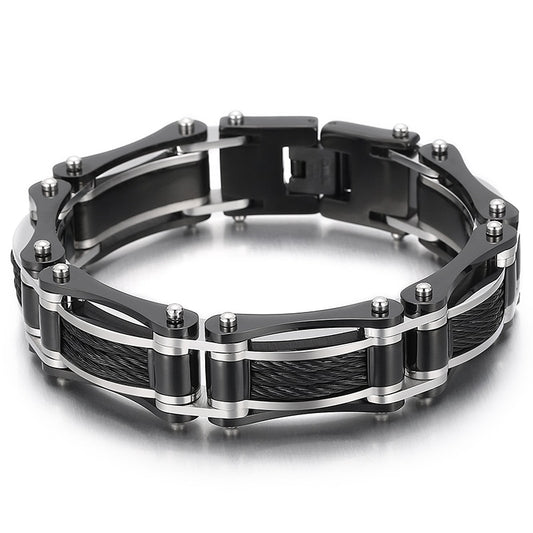 Punk Wire and Ratchet Steel Bracelet