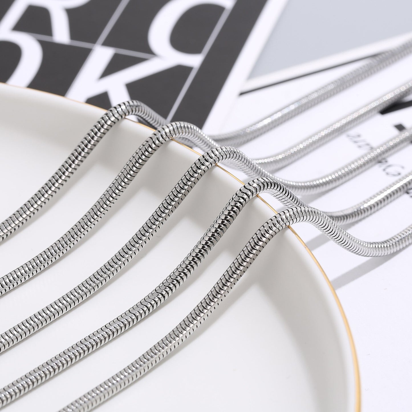 Classic Stainless Steel Snake Chain Necklace