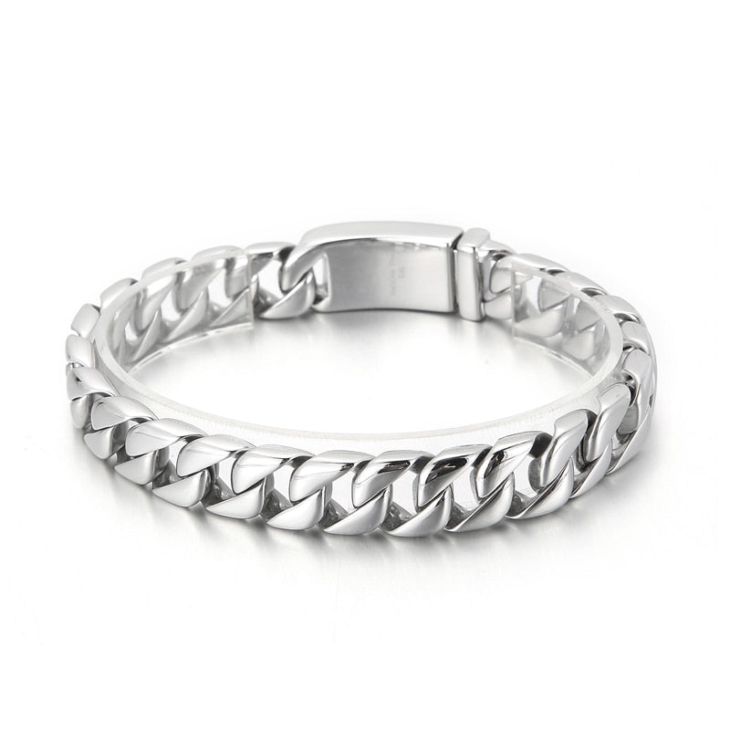 Narrow Cuban Chain Mens Bracelet