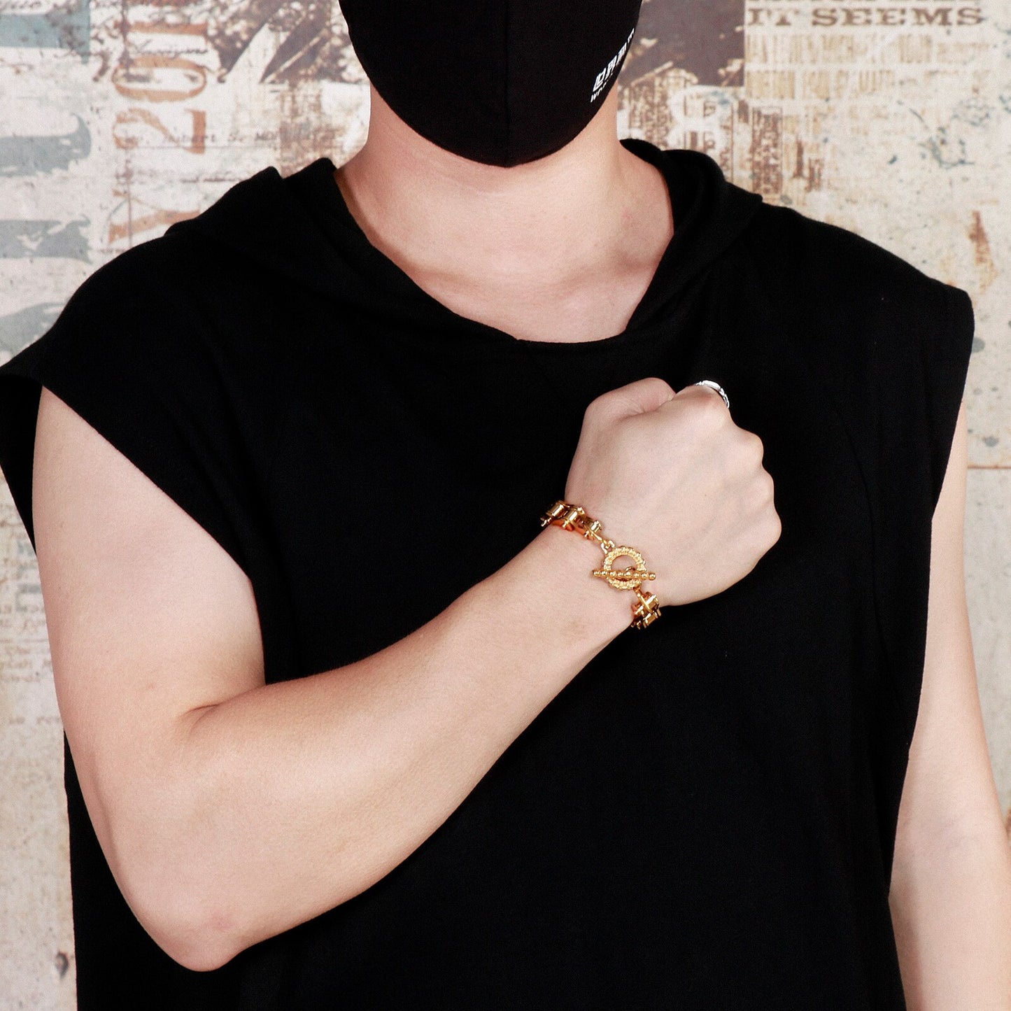 Bicycle Chain and Gear Steel Bracelet