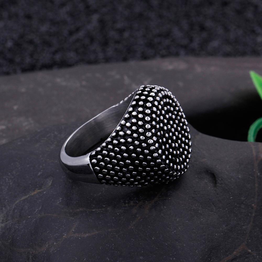 Beaded Mens Signet RIng