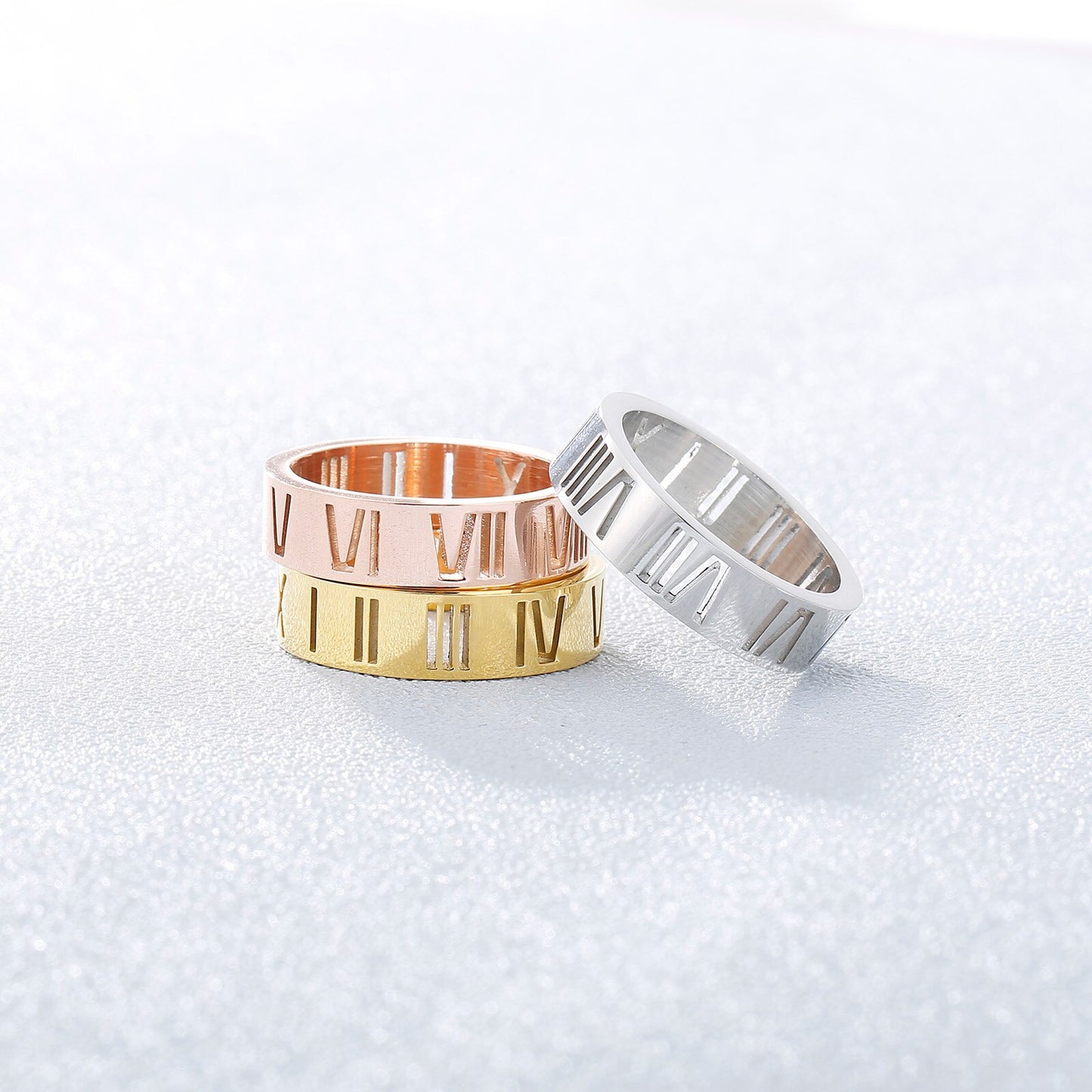 Roman Numerals Titanium Steel Ring