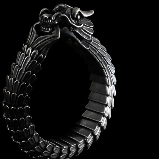 Asian Dragon Ouroboros Mens Bracelet