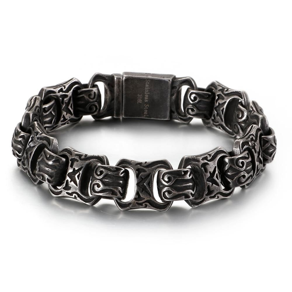 Ancient World Mens Steel Bracelet