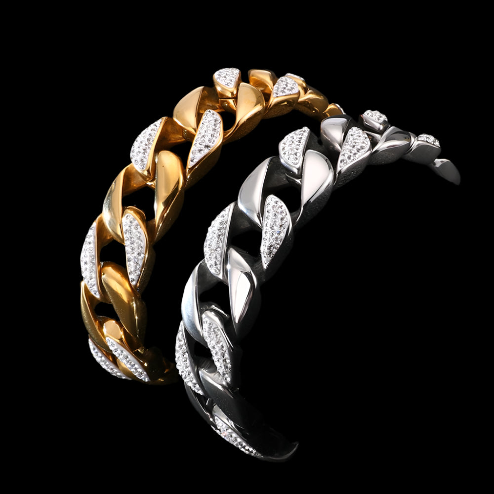 Iced Out Devil Cuban Chain Bracelet