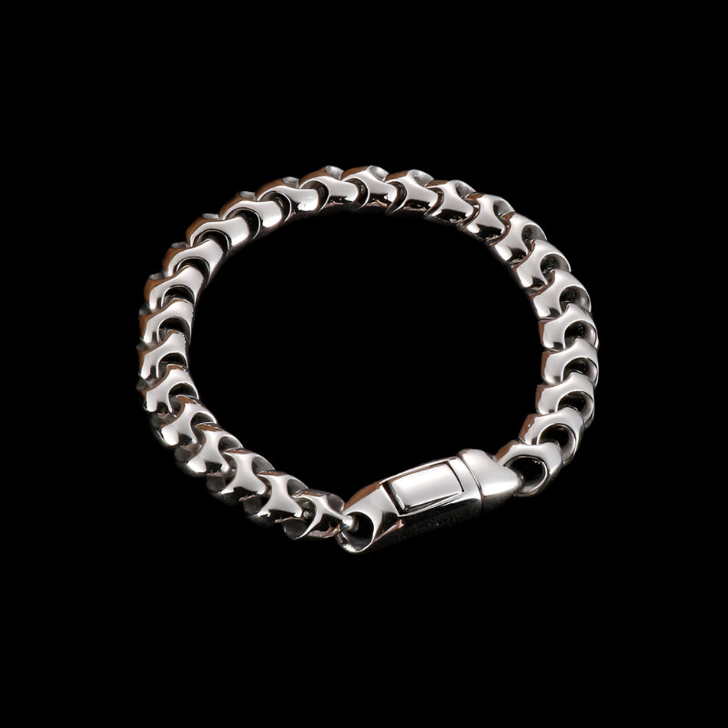 Modern Vertebrae Chain Steel Mens Bracelet