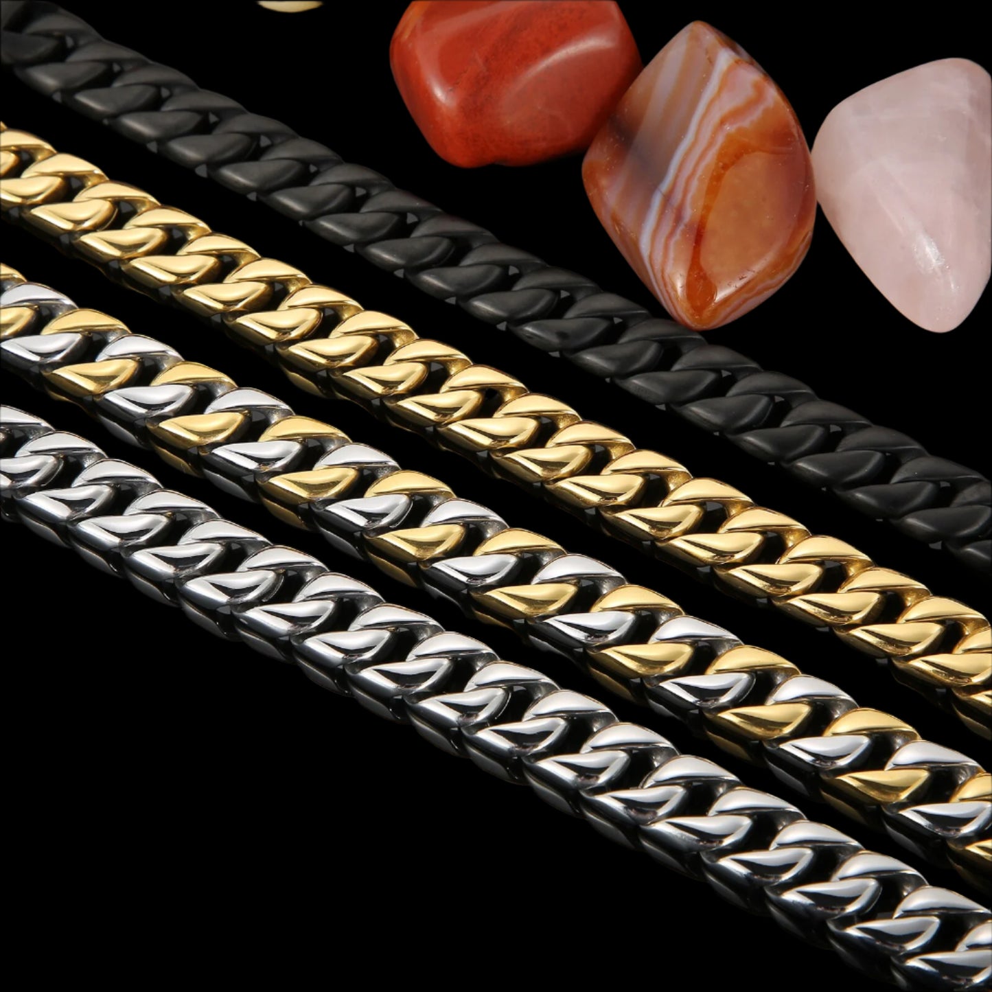 Narrow Cuban Chain Mens Bracelet