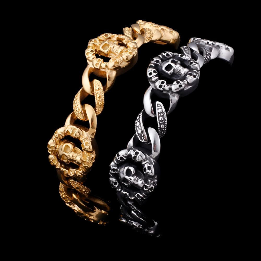 Necromancer Skull Seal Chain Bracelet