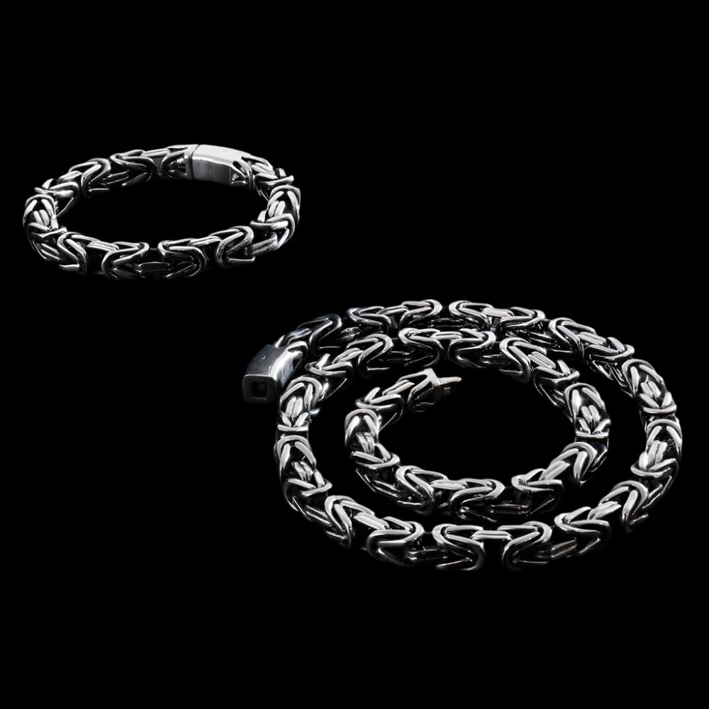 Renaissance Byzantine Chain Necklace and Bracelet