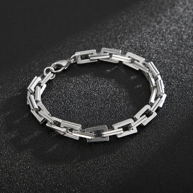 Modern Square Link Chain Mens Bracelet