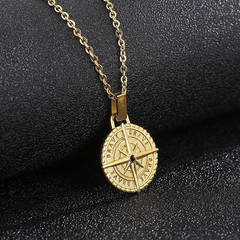 Cross Compass Pendant Necklace