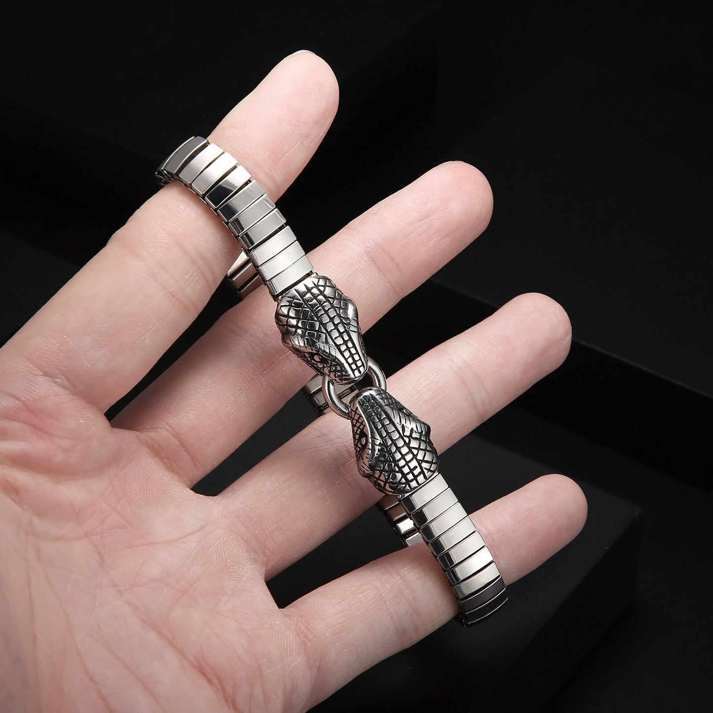 Dual Serpent Watch Link Bracelet