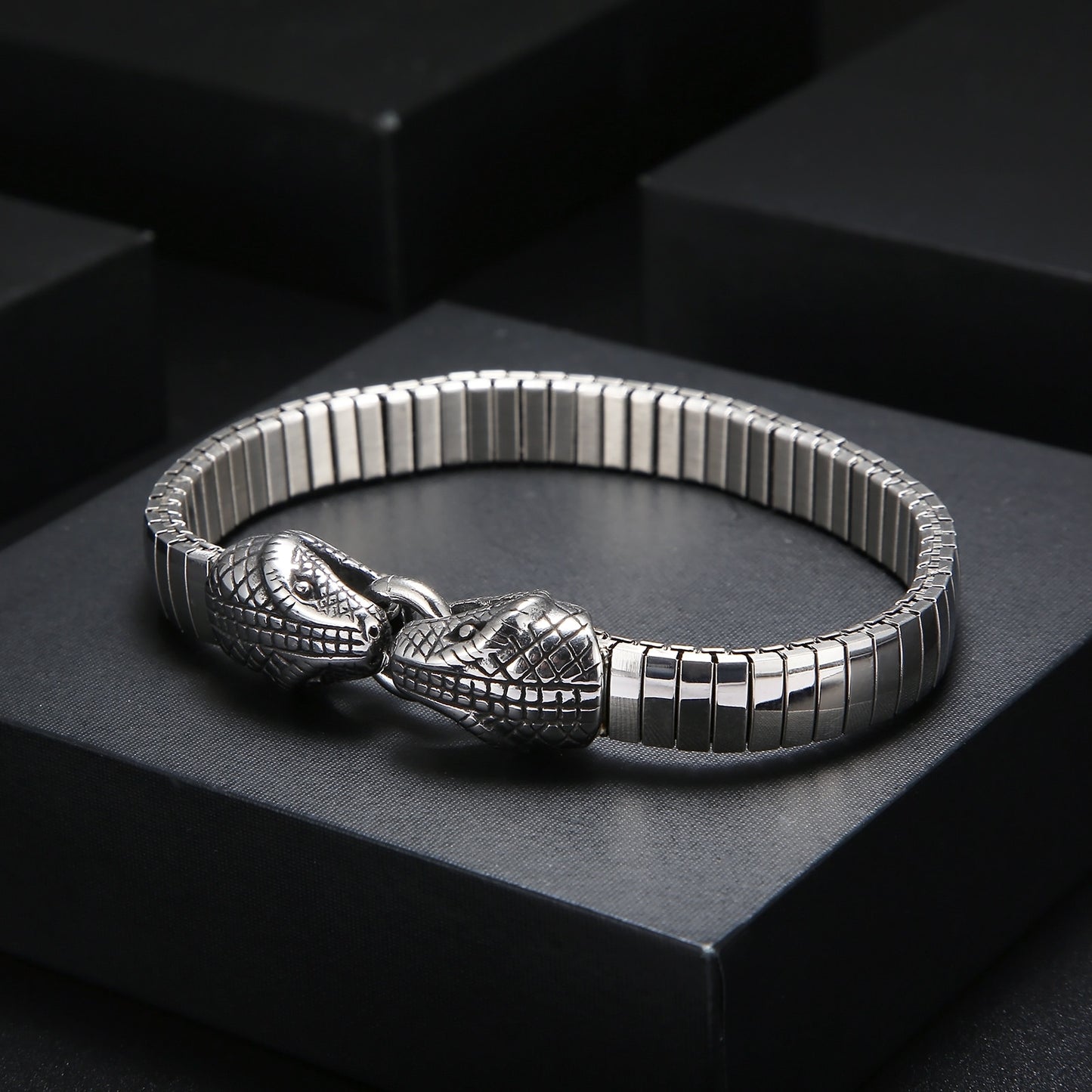 Dual Serpent Watch Link Bracelet
