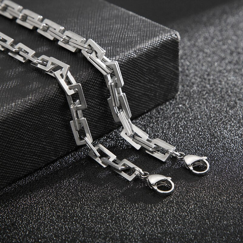 Modern Square Link Chain Mens Bracelet