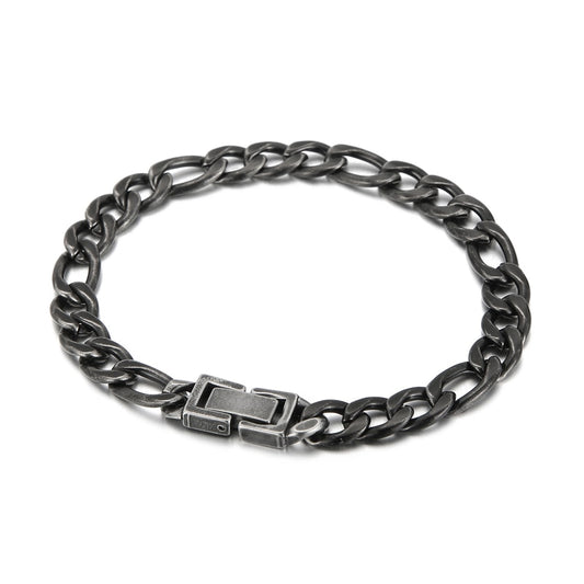 Gunmetal Figaro Chain Bracelet