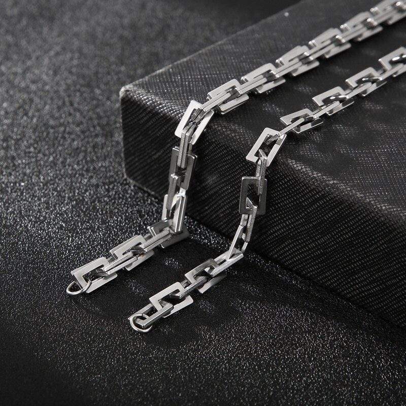 Modern Square Link Chain Mens Bracelet