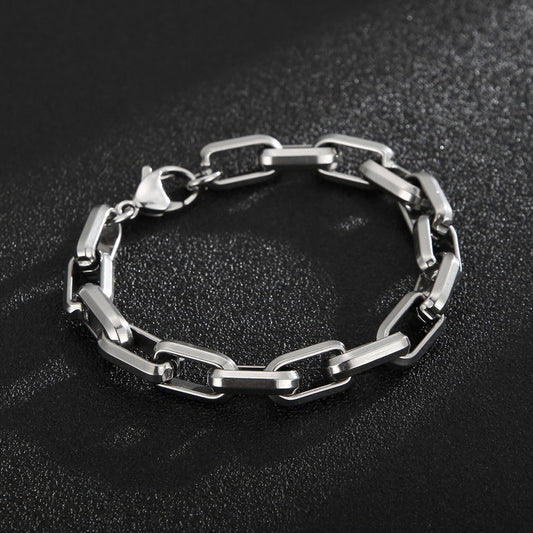 Chained Beast Modern Geometric Steel Bracelet