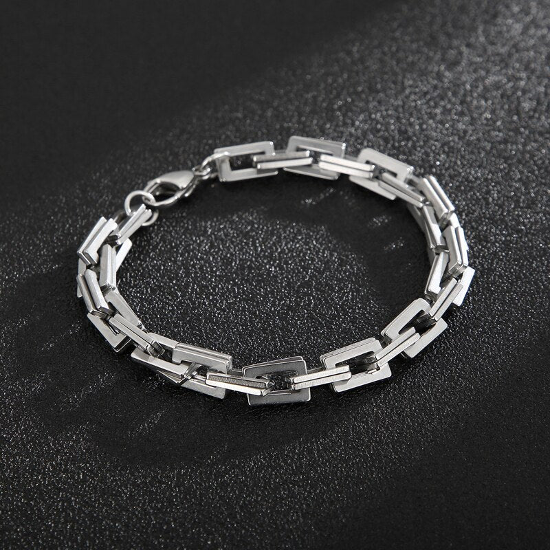 Modern Square Link Chain Mens Bracelet