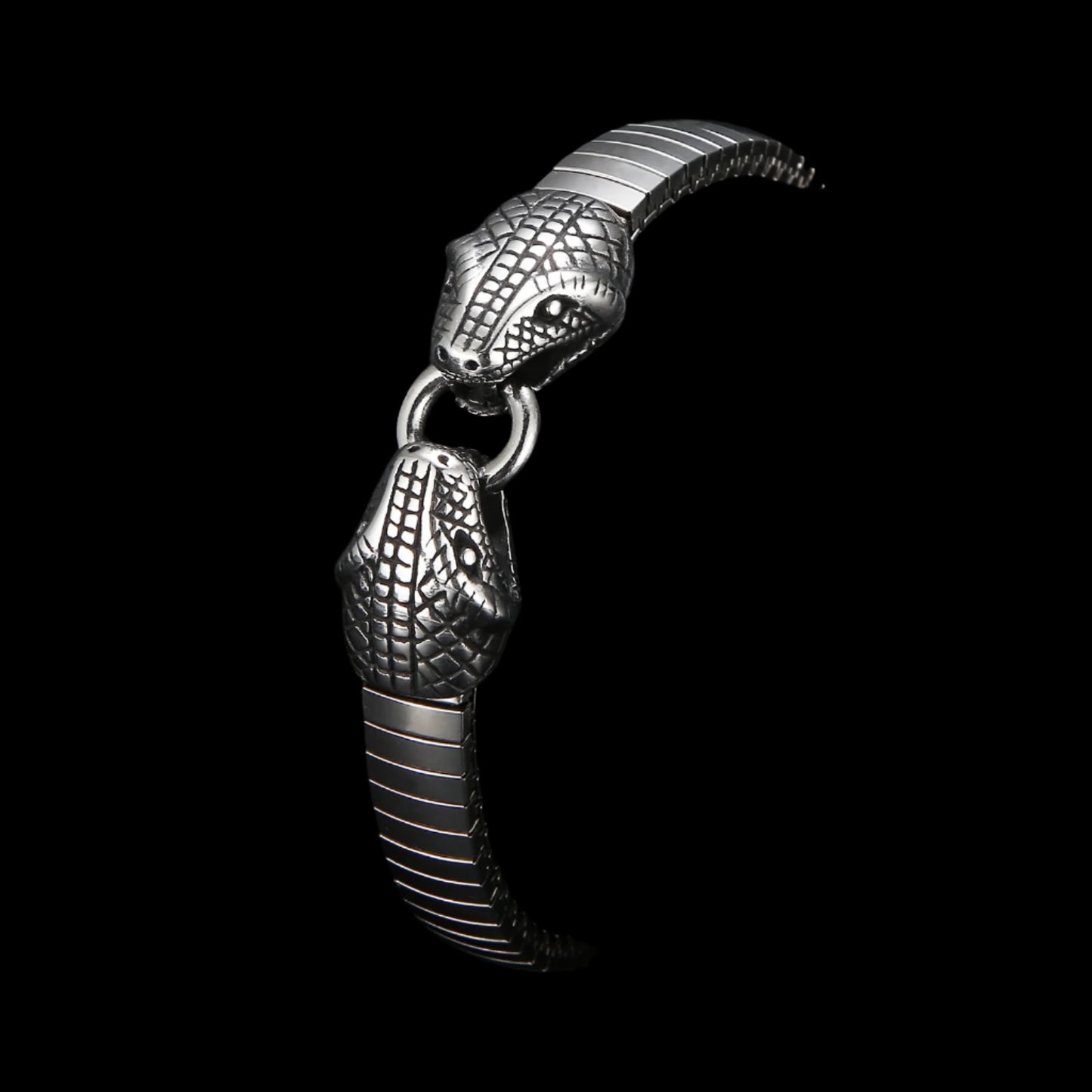 Dual Serpent Watch Link Bracelet